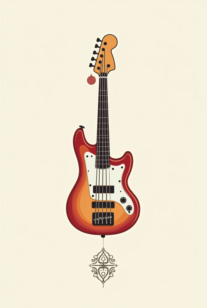 Make a logo with the instruments electric bass and Christmas trumpet