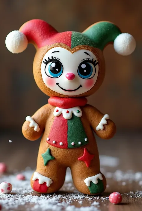 Harley Quinn as a gingerbread cookie