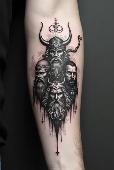 tattoo of the Norse gods their writing on the armpit
Black and white small tattoo