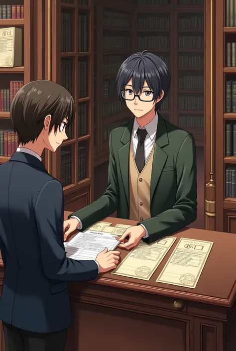 Library registration card .  The registrant is called Kaminari Fumio