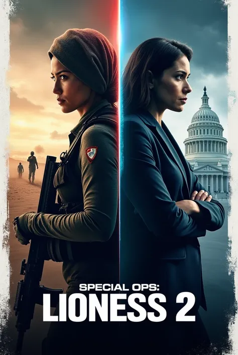 Create a poster for the movie "Special Ops: Lioness 2"
The poster has a main color tone of gray, blue and black, creating a sense of tension, action and a bit of mystery. The poster layout focuses on the image of the two main female characters in the cente...