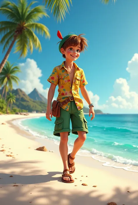 Peter Pan in beachwear 