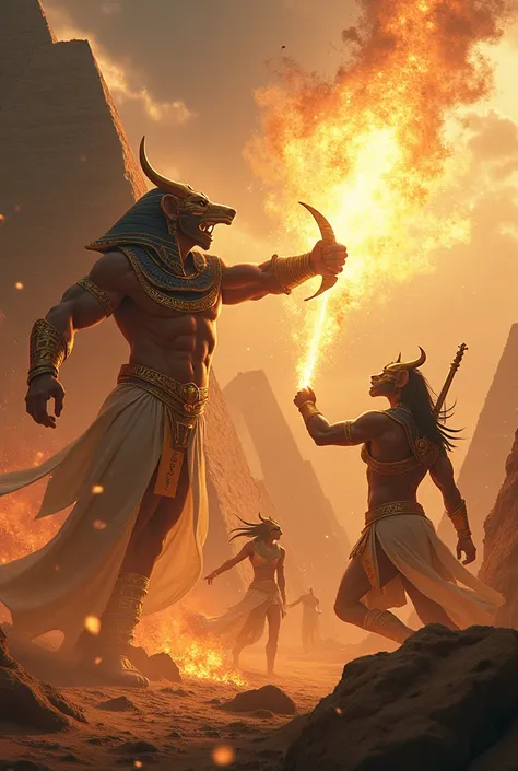 Gods of Egypt in a battle 