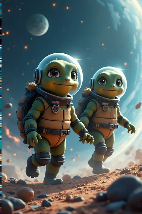 astronaut, Let them be animated turtles that look like people 