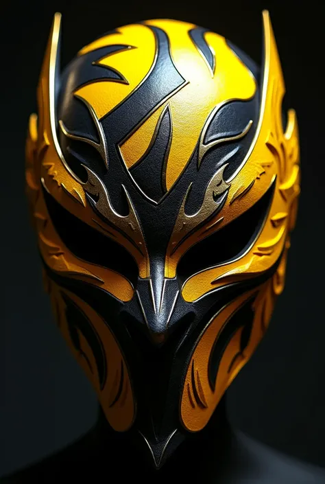 MASK OF LUCHA LIBRE COLOR BLACK  WIHT YELLOW 