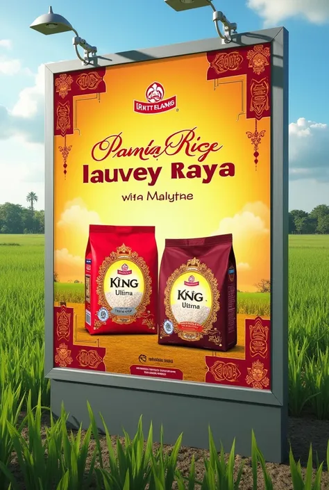 Billboard design for rice product PT belitang harvest raya size 3 meters wide 6 meters theme of our flagship product there are 2 variants of king ultima same as king platinum