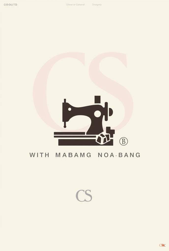 Store logo with the initials CS with sewing machine and packaging for bags and labels 