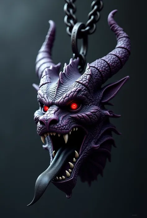 Créer une image : Fait moi un médaillon du type the witcher 3 . Je veux que le médaillon sois une tête de dragon, que le visage de ce dragon soit noir au reflets violets ( Midnight Purple), que cest yeux sois rouge sang. Quil est la gueule ouverte laissant...