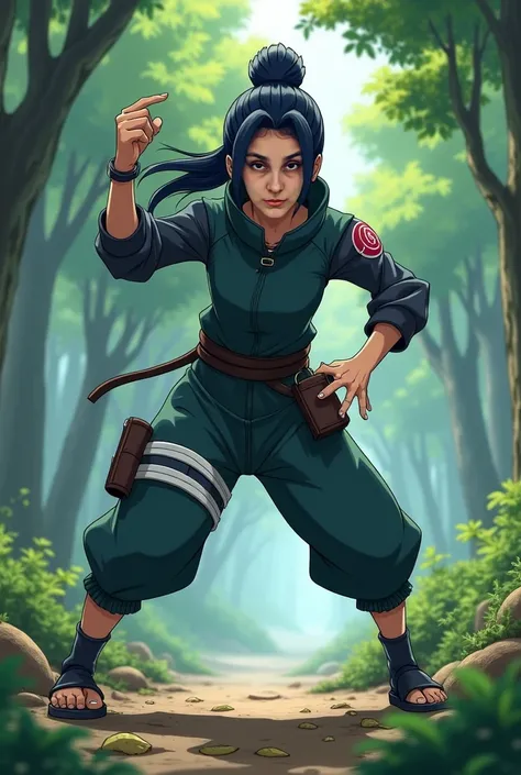 Create Kunoichi in the Naruto anime style, Kunoichi from Leaf Village.