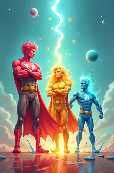 
Directions: Make a comical sketch ( digitally or traditionally) using three heroes as particles (or molecules) and present their behavior and positions relative to each other in the solid, liquid and gaseous state. Assign one hero as the solid, the second...