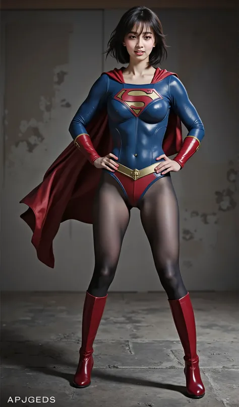  background 、(((  Depicting beautiful legs in black tights    .)))、(((        Legally express the beauty of your smile     )))、((((      make the most of your own original image    )))、(((    Rolling backwards in a supergirl costume    )))、(((ボディにフィットした   ...