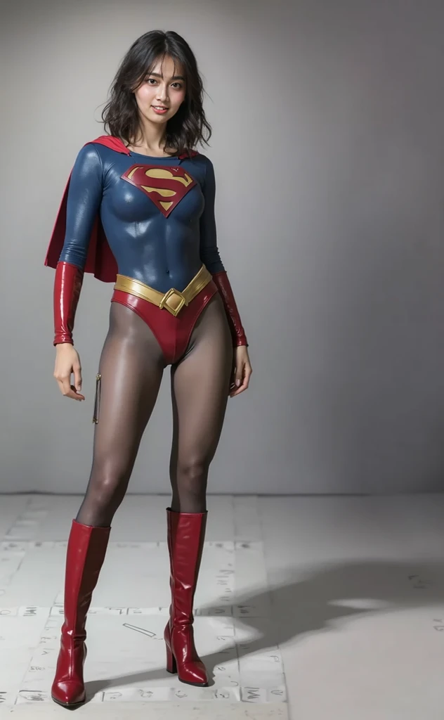  background 、(((  Depicting beautiful legs in black tights    .)))、(((        Legally express the beauty of your smile     )))、((((      make the most of your own original image    )))、(((    Rolling backwards in a supergirl costume    )))、(((ボディにフィットした   ...