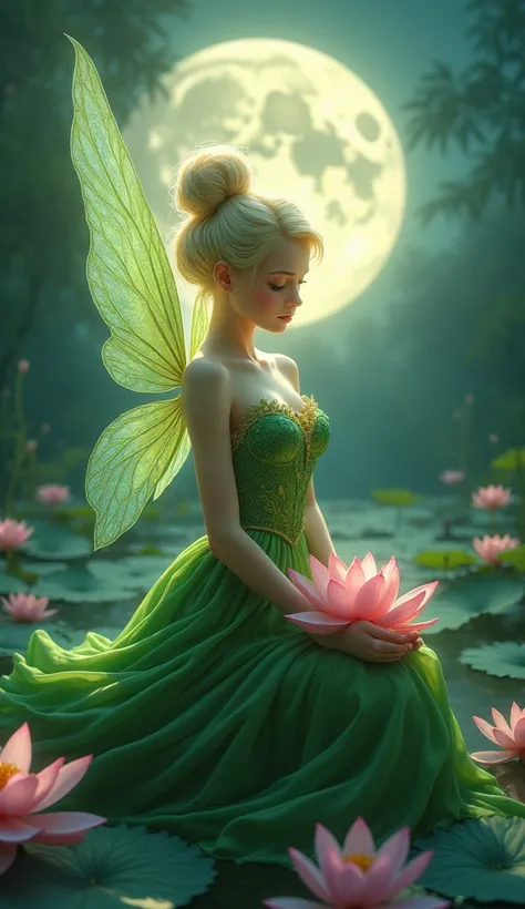 the proportions and detailed textures (in high quality), multicolor brushwork and softened with airbrush, semi-realism illustration featuring An exotic and sexy beauty fairy queen (full body) with an innocent looking, angelic face with an illuminating aura...