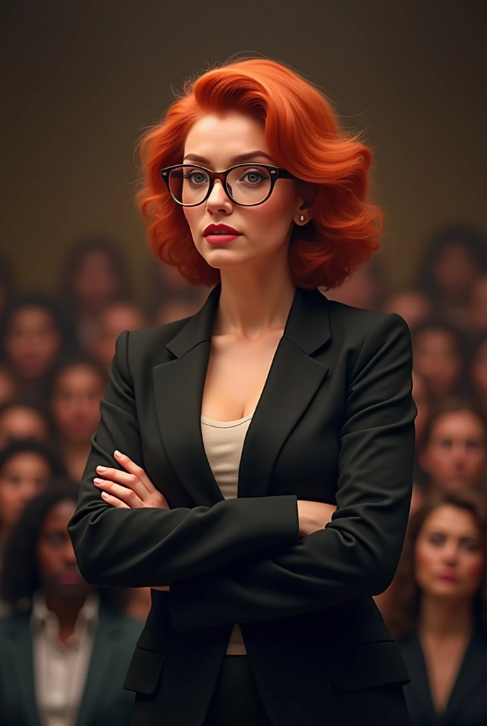  Im red-haired , curvilinear, I wear glasses,  Im pretty , writer, sociologist ,  and I show up in front of a lot of people