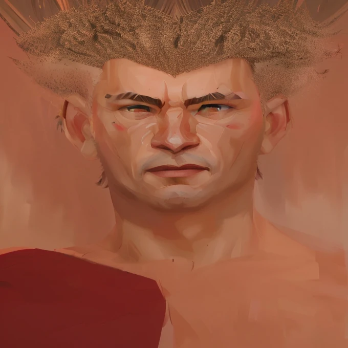 there is a digital painting of a man with a weird hairdo, digital drawing, an expressive digital painting, a digital painting, portrait c 12.0, portrait c 1 2. 0, symmetry!! portrait of akuma, extreme detailed face and body, smooth. digital painting, digit...