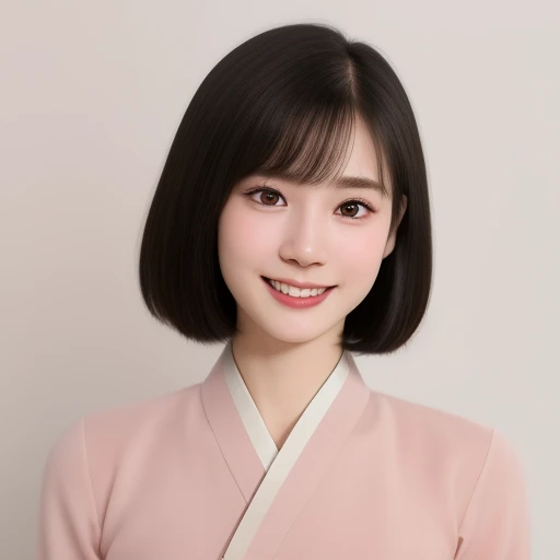 (kawaii 24 year-old Japanese girl, Nogizaka idol, Korean idol), healthy female athlete body, (glossy black hair, short bob, pixie cut, bangs:1.3), (rounded face, beautiful black eyes, single eyelid, no makeup:1.2), (laughing, even and well whitened teeth, ...