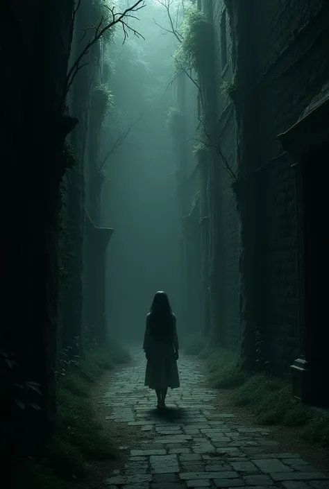 In the labyrinth, a man sees a girl without a face.