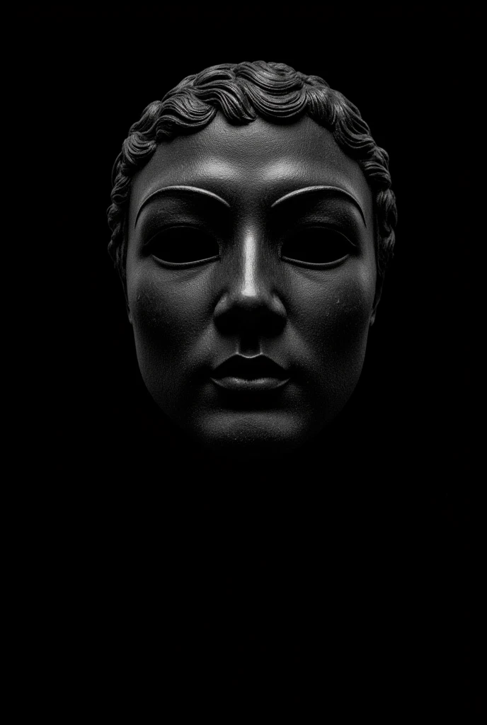 Ancient greek theme masquerade mask , black plain simple background , mysterious lighting , Face Facing front 