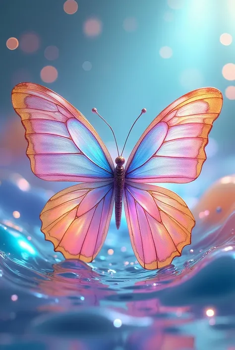 Hazme una marca de agua transoarente de una mariposa con ondas arcoiris y que en el centro diga Jen♪ del mismo tamaño que la mariposa