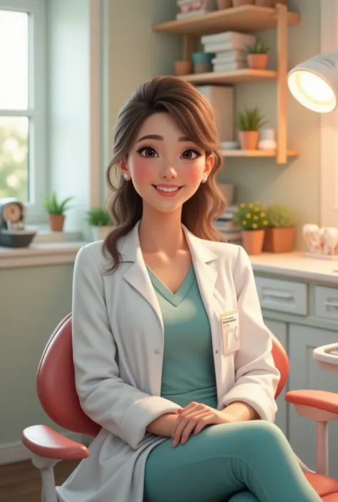 Cute Dentist female in dentist Chair