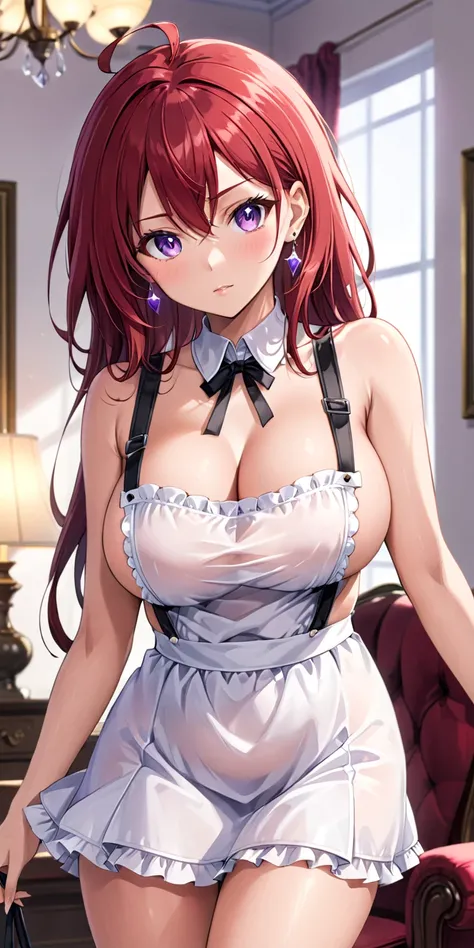 Anime girl style , ethereal daytime anime , high school dxd,  in the artistic style of Ryuuou no Oshigoto, High quality art,  Promotional Material ,  Main art of anime ,  very big breasts , exaggerated breasts , neckline apretado, blush, manos perfectas,  ...