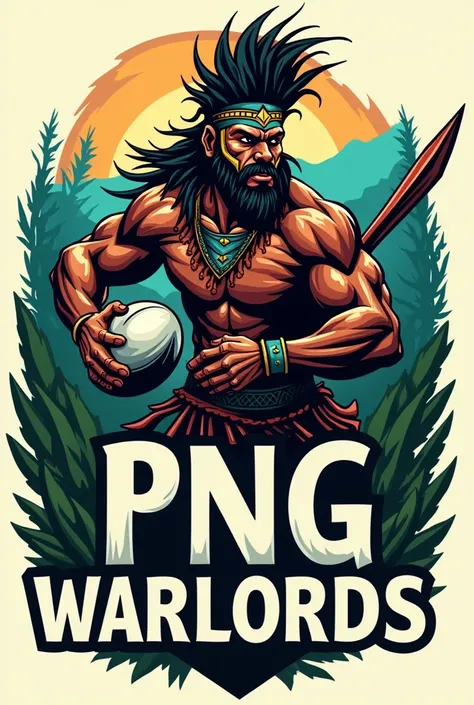 Create a logo of the new PNG rugby team, "PNG WARLORDS"
