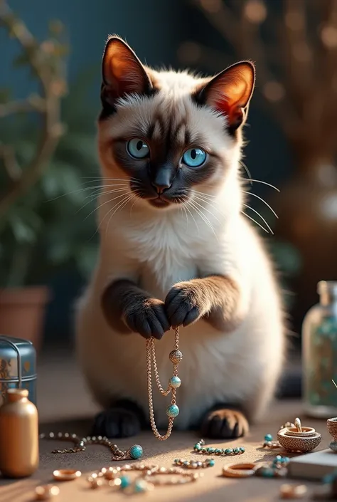 Siamese cat , Making jewelry