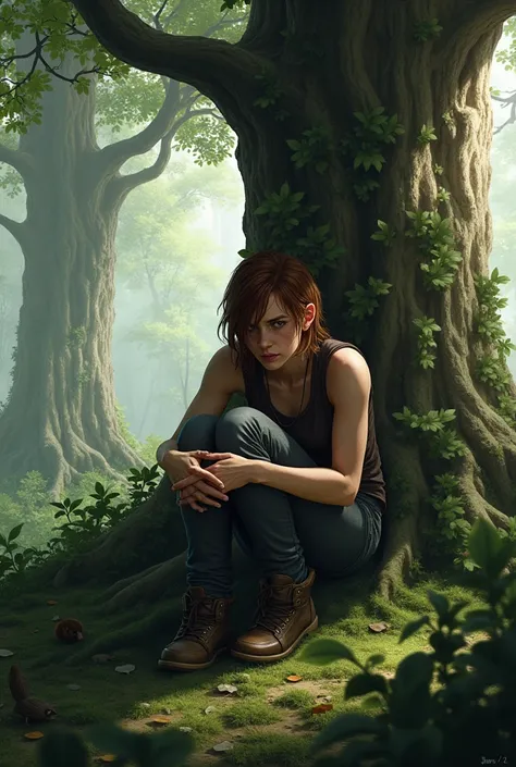  Imagine Ellie the last of us,Shes sitting under a tree ,(( well detailed ))