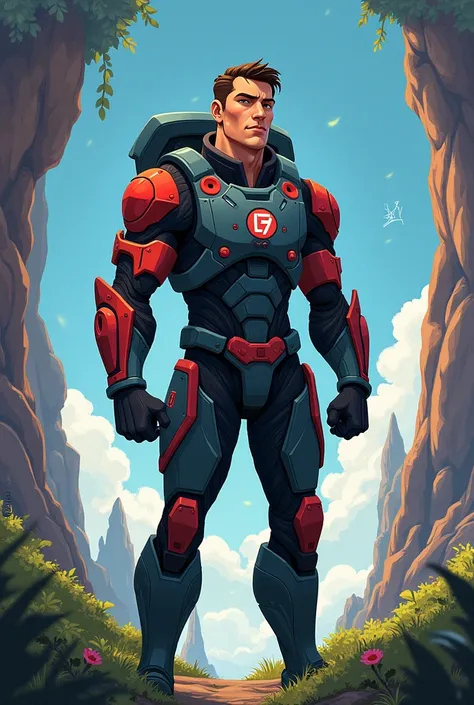 Commander Shepard male (mass effect) in disney style 