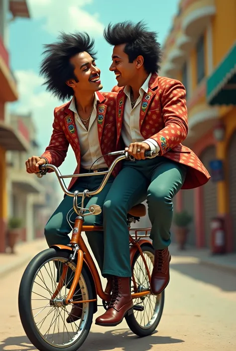 Imagine Juan Gabriel with José José on a bike 