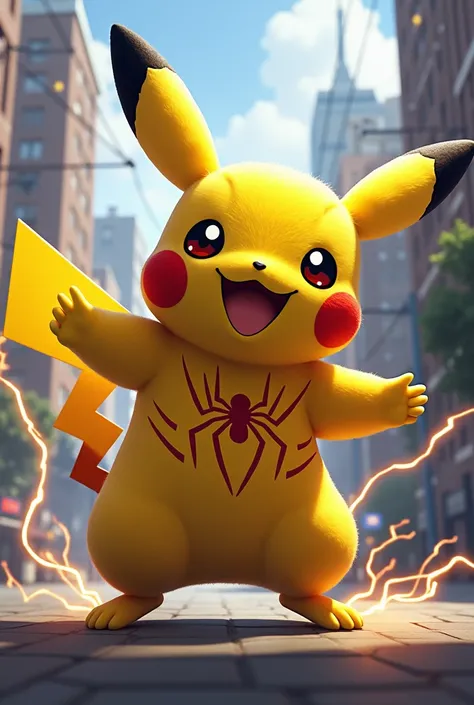 Pikachu fusion spider man