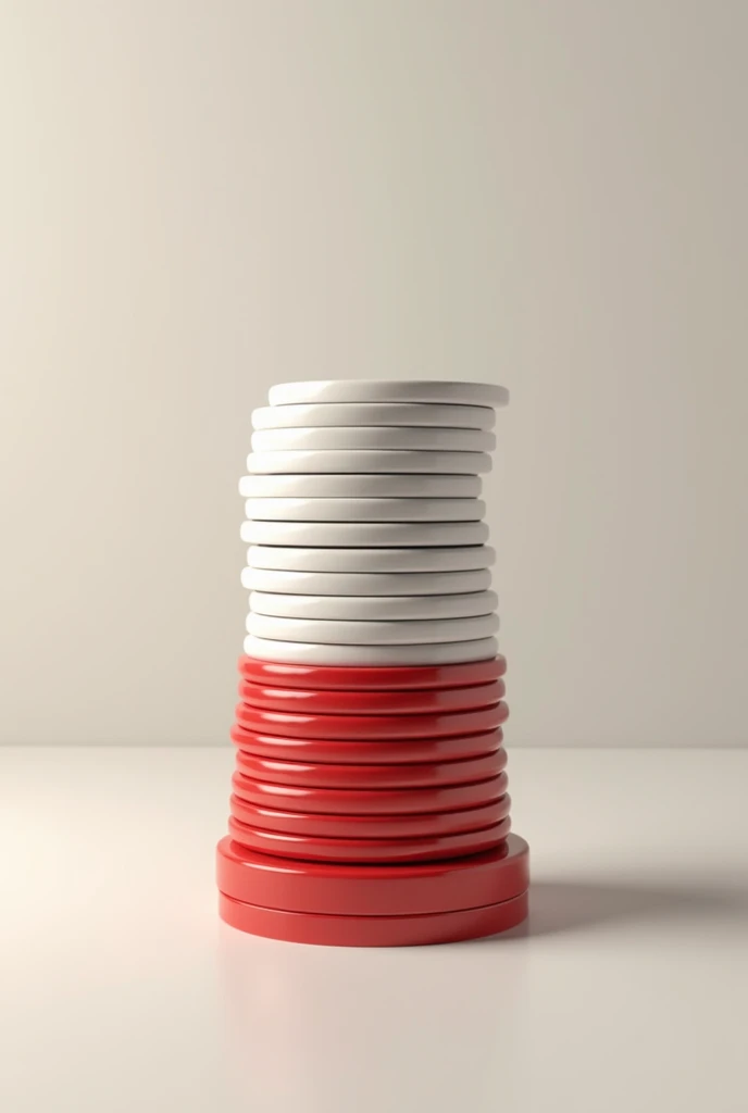 stack of white and red coins that symbolize Peru