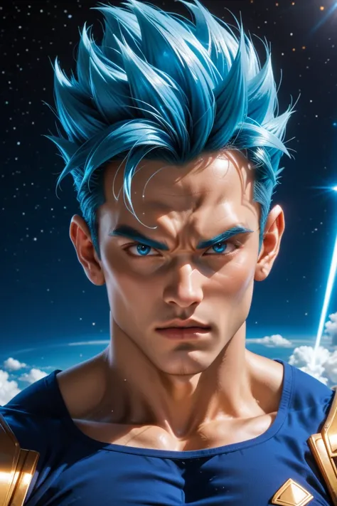  Gogeta Blue - Transformation into Super Saiyan Blue 
"At the center of an empty space , Gogeta começa a se transformar em sua forma Super Saiyajin Blue.  A brilliant blue aura explodes around your body ,  illuminating the darkness .  Your hair changes fro...