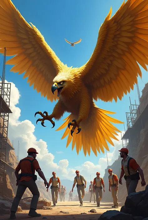 Can you create big yellow eagle and engineers. And engineers should be afraid of eagles and eagles are attacking engineers