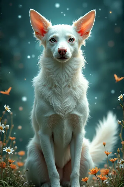 Create the image of a dog that looks like a beautiful woman 