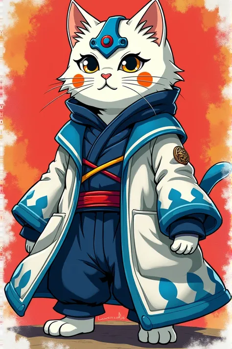 A cat dressed in gojo saturated half fun