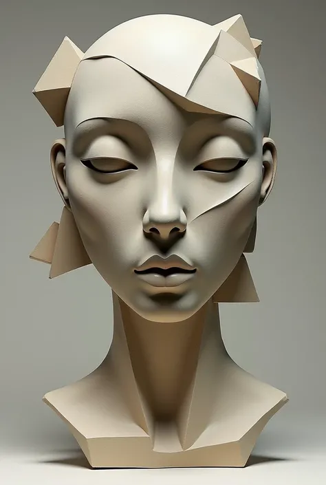 Abstract cubist sculptural face 