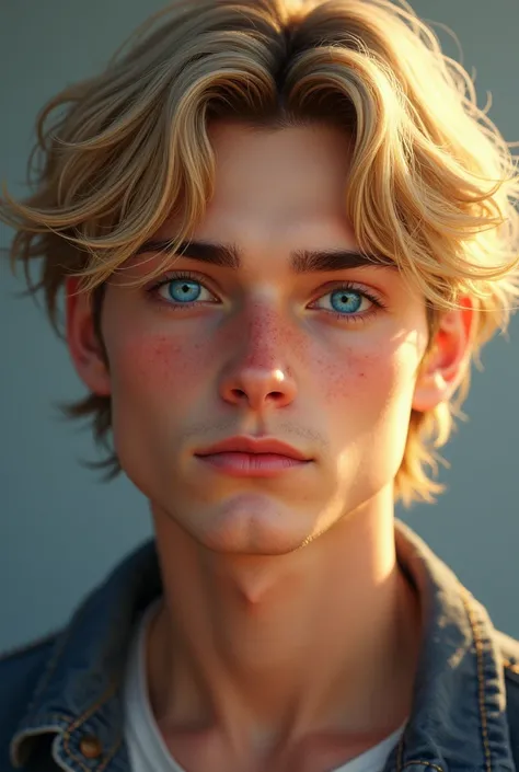 20 year old boy,  with blond hair and blue eyes 