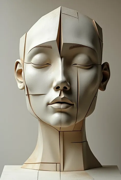 Abstract cubist sculptural face 