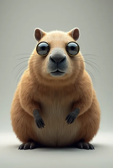 create a capybara  ,  but with clear lenses 