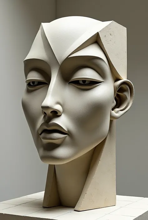 Abstract cubist sculptural face 