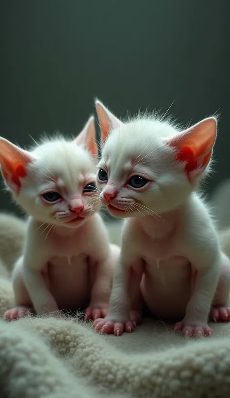 Sickly born kittens. 8k realistic 