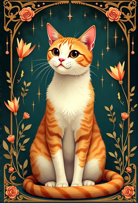  illustrations/Luxury (masterpiece, top quality,  top quality,  Official Art ,  beautiful、And aesthetic :1.2), (One cat),  extremely detailed,( fractal art :1.3), innocent,Alphonse Mucha