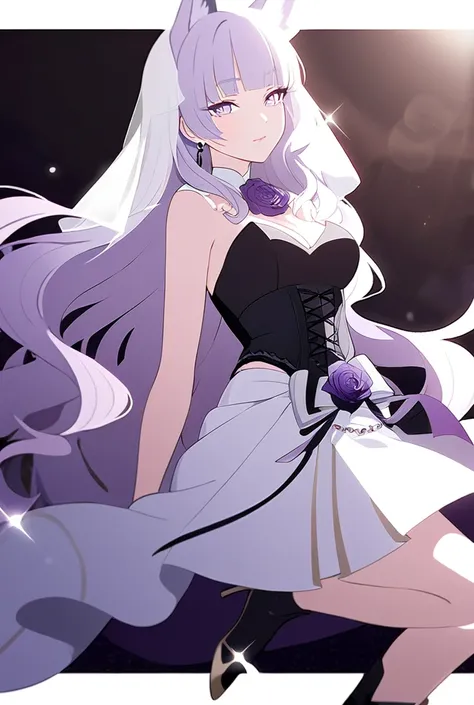 *Hibakase is a captivating blend of ethereal beauty and alluring danger.  Her long, lavender-colored hair, styled in loose, wavy curls, frames her face with a soft, romantic charm.  Straight bangs, like a delicate veil, enhance her captivating gaze.  Small...