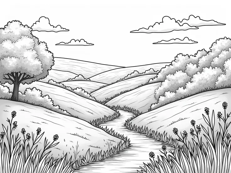 landscape for coloring