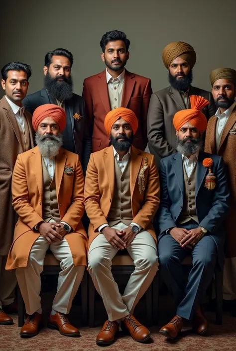 Indian  brotherhood posing in group picture with coat suit 