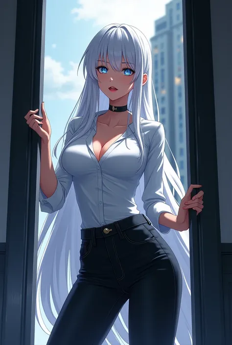 Appearance:
Standing at 58.8" (173 cm) and weighing 64 kg, she exudes dominance with long, snow-white hair that contrasts against her flawless porcelain skin. Her piercing sky-blue eyes, framed by long white lashes, radiate confidence and mystery . Her hou...