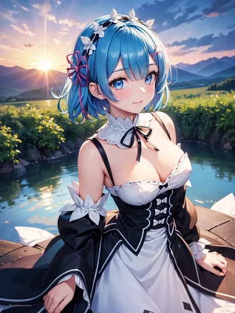 1woman, slim woman, solo, super fine illustration, an extremely delicate and beautiful, best quality, masterpiece, vibrant hair, beautiful eyes, detailed eyes, perfect anatomy, beautifully detailed face, smile slightly, maid uniform, maid headdress, white ...