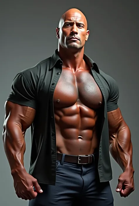 dwayne johnson, unbuttoned shirt, big nipples, big pecs