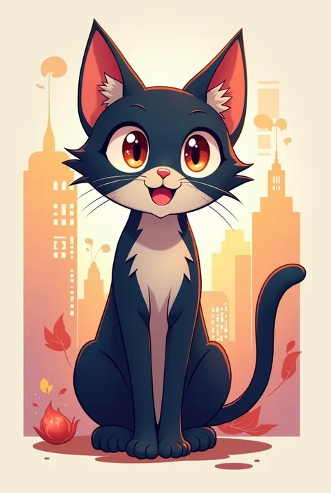 LOGO FOR ANIME MANGA COMPANY THAT IS OF A CAT